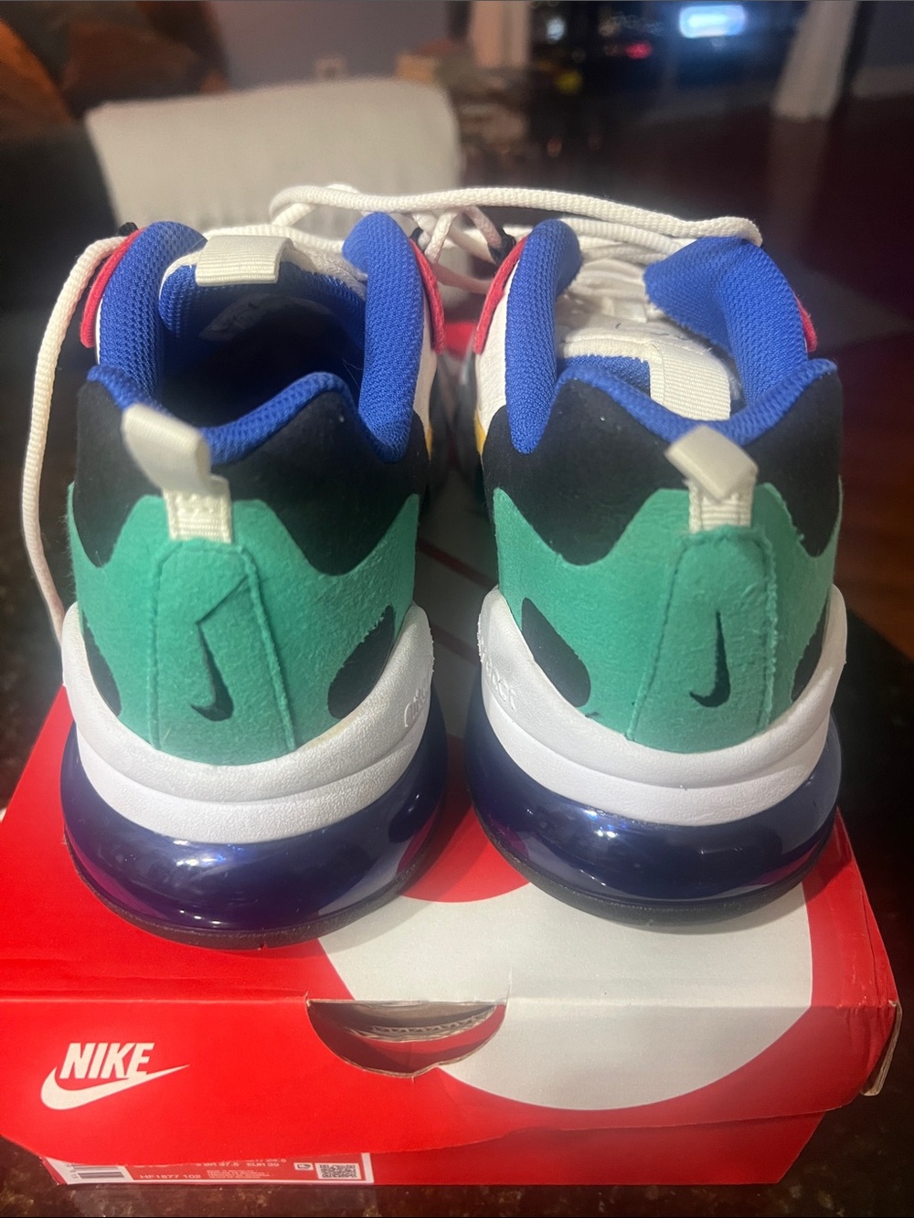 Nike React Kids Colorblock Sneakers - Green, Yellow, Red, Blue, Black, White - Picture 6 of 9